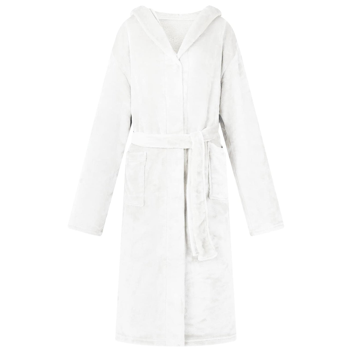 Vidaxl Bademantel Hoodie weiß XL Flanell