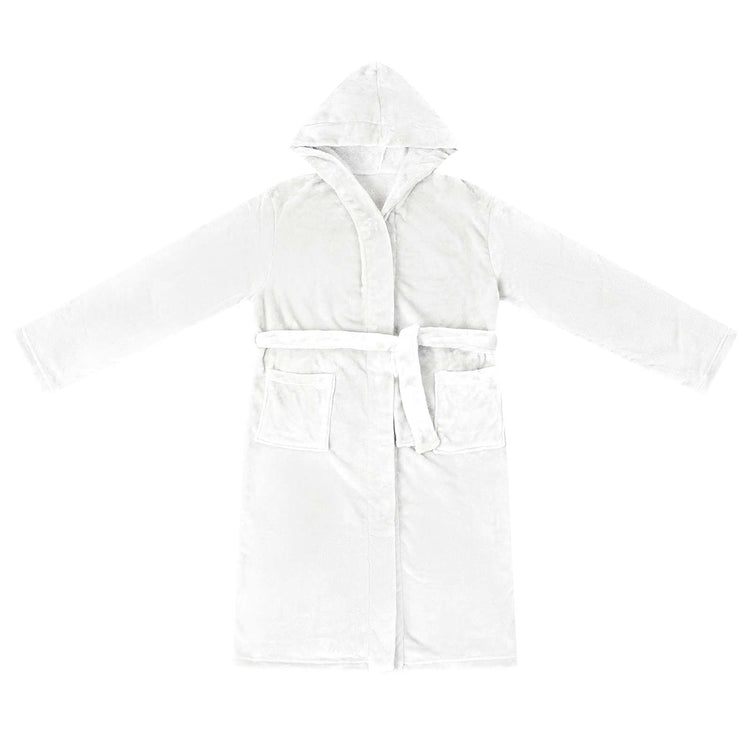 Vidaxl Bademantel Hoodie weiß XL Flanell