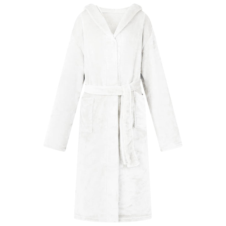 VidaXL Bademantel Hoodie weiß xxl Flanell