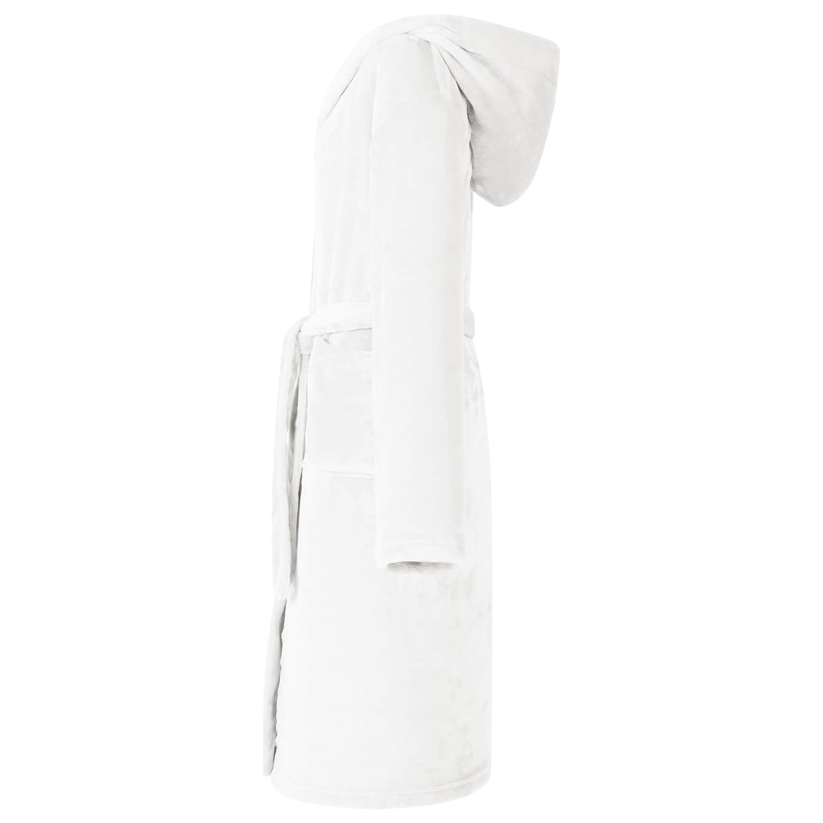 VidaXL Bademantel Hoodie weiß xxl Flanell