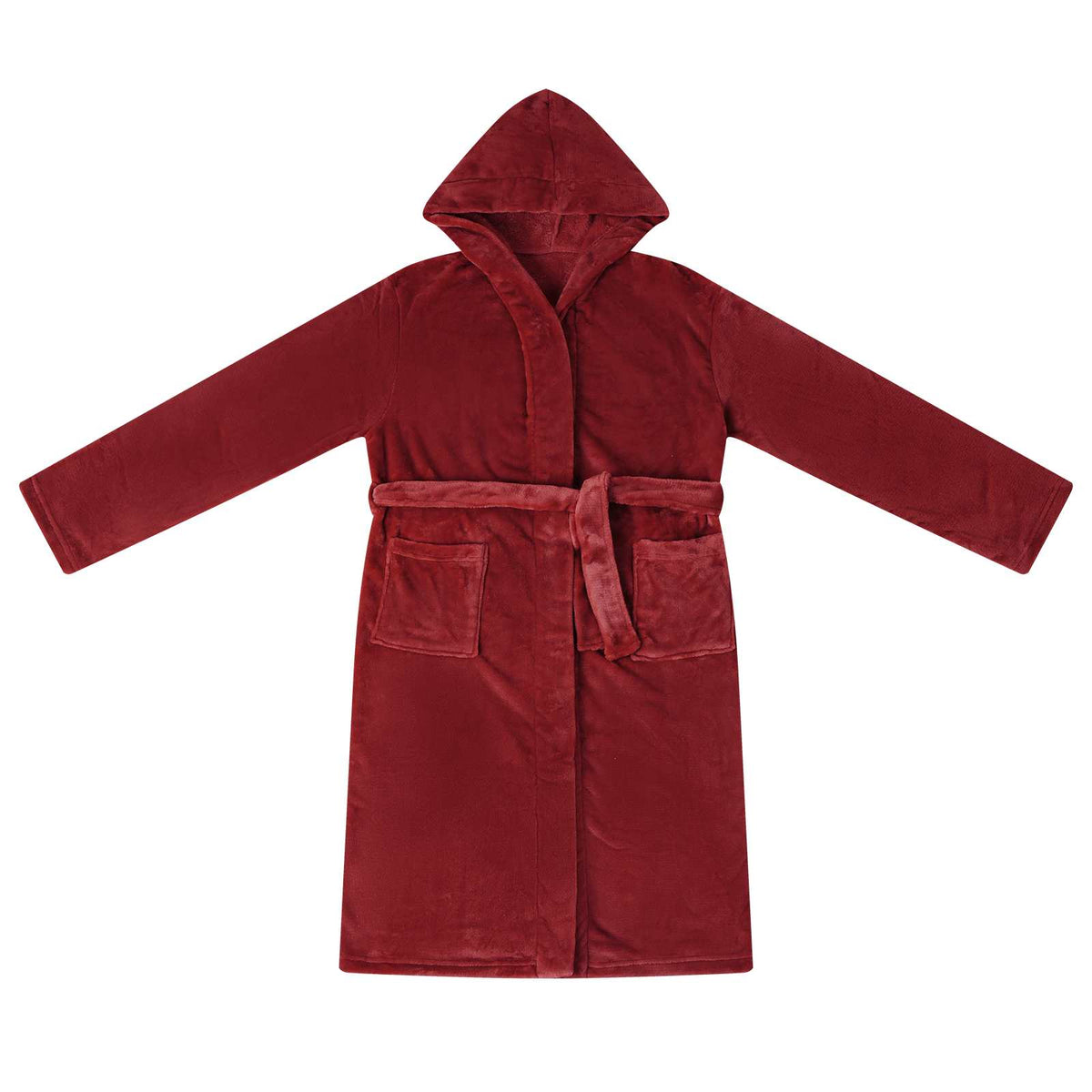 VidaXL Bademantel Hoodie Burgunderrot L Flanell