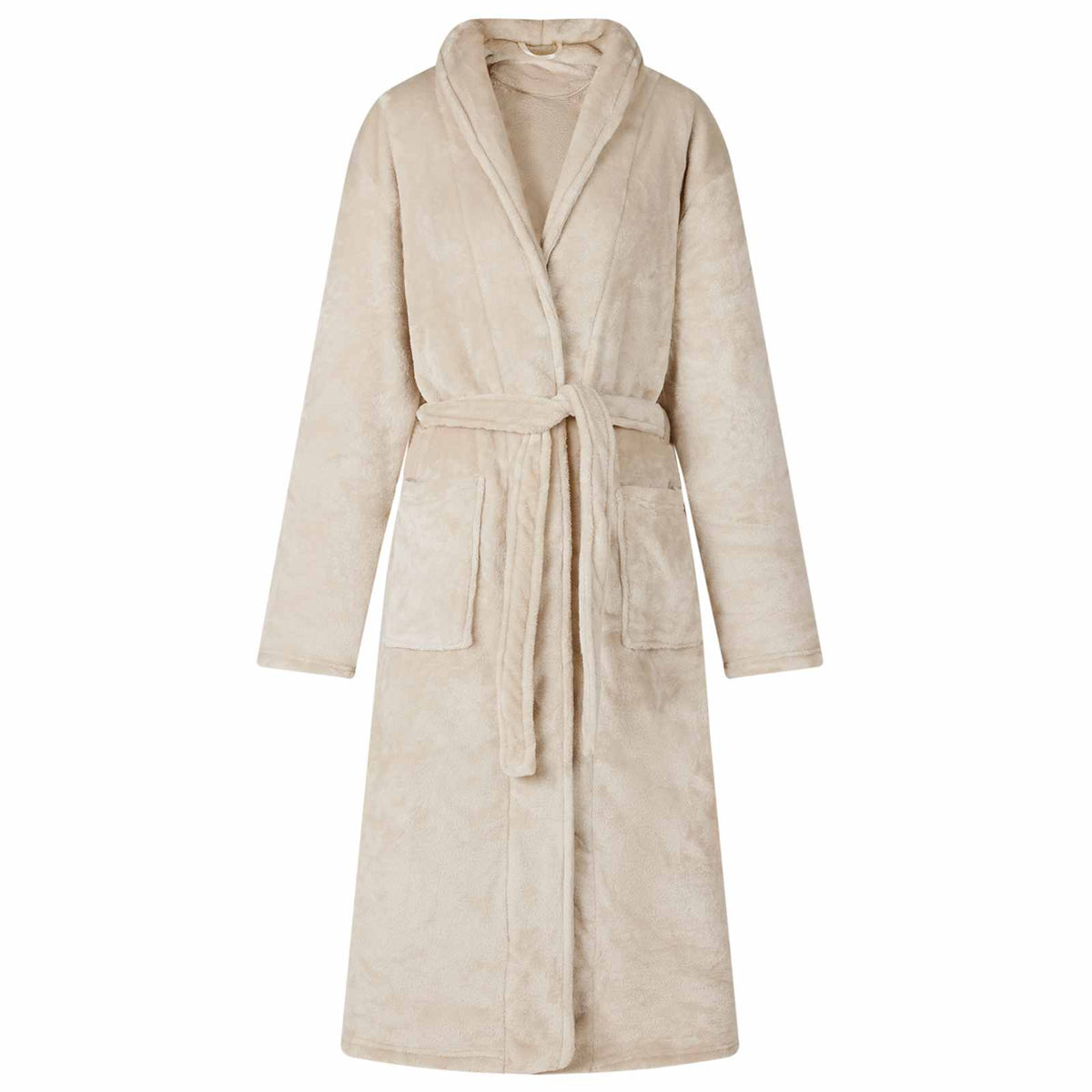 Vidaxl Bademantel ohne Kapuze beige mit Flanell
