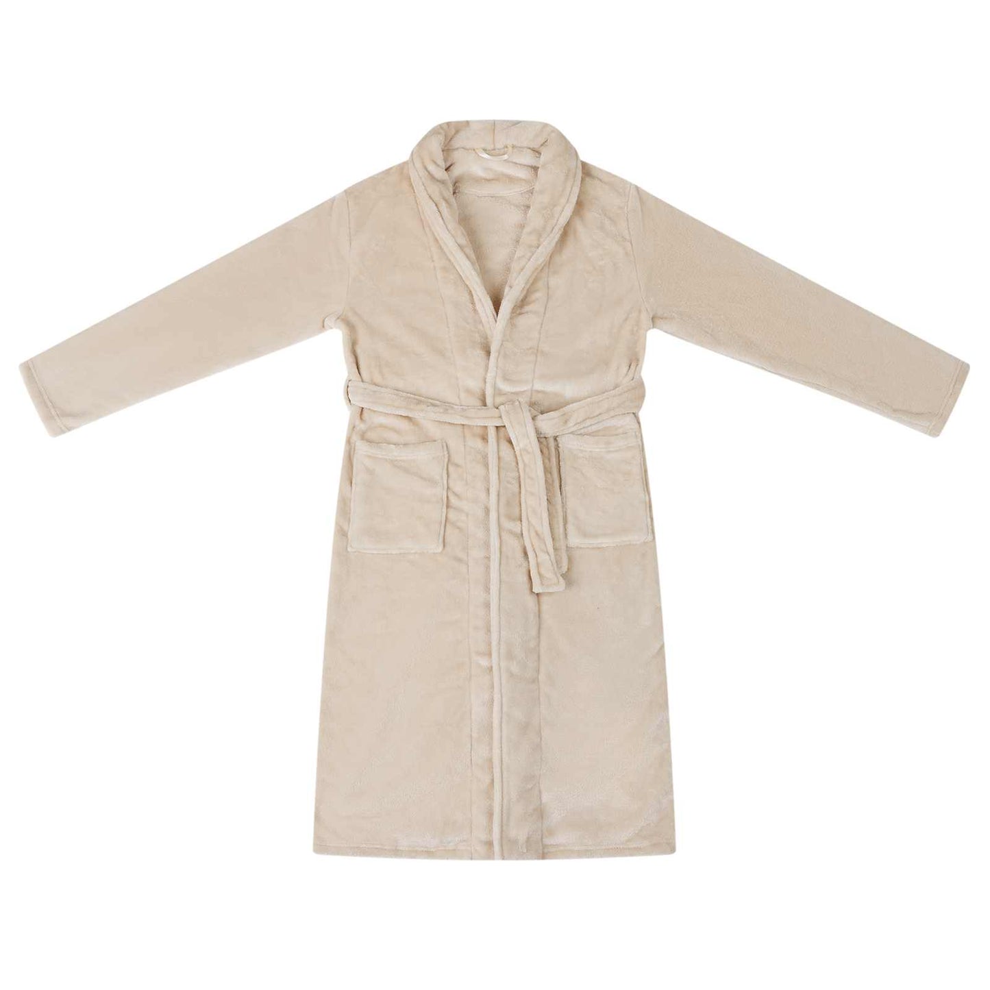 Vidaxl Bademantel ohne Kapuze Beige l Flanell