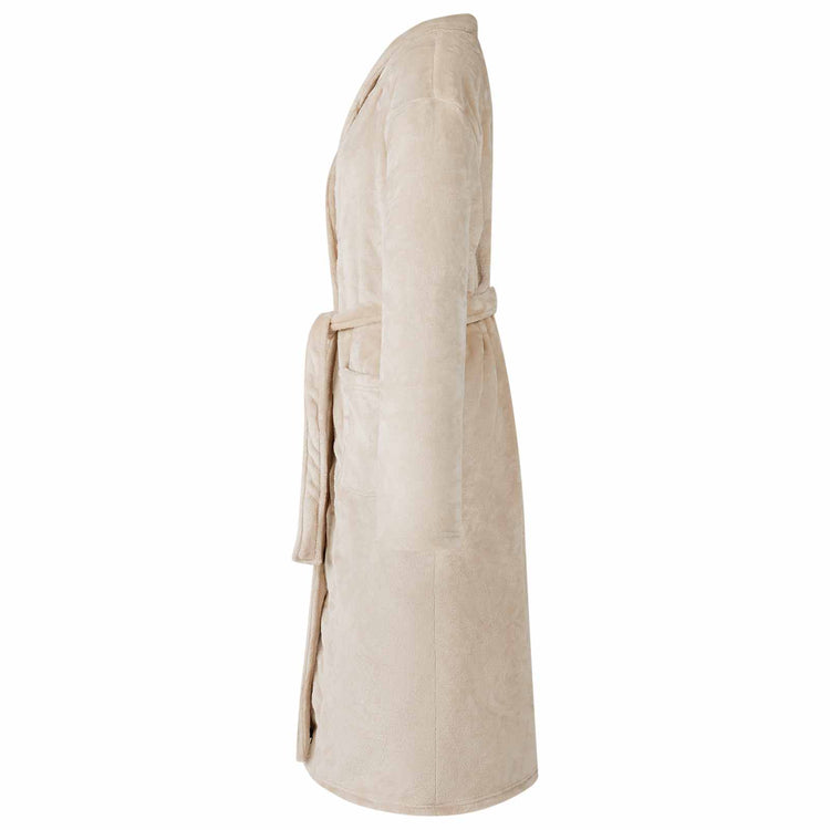 Vidaxl Bademantel ohne Kapuze Beige XXL Flanell