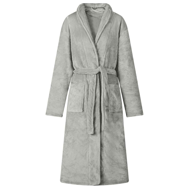VidaXL Bademantel ohne Kapuze grau XXL Flanell