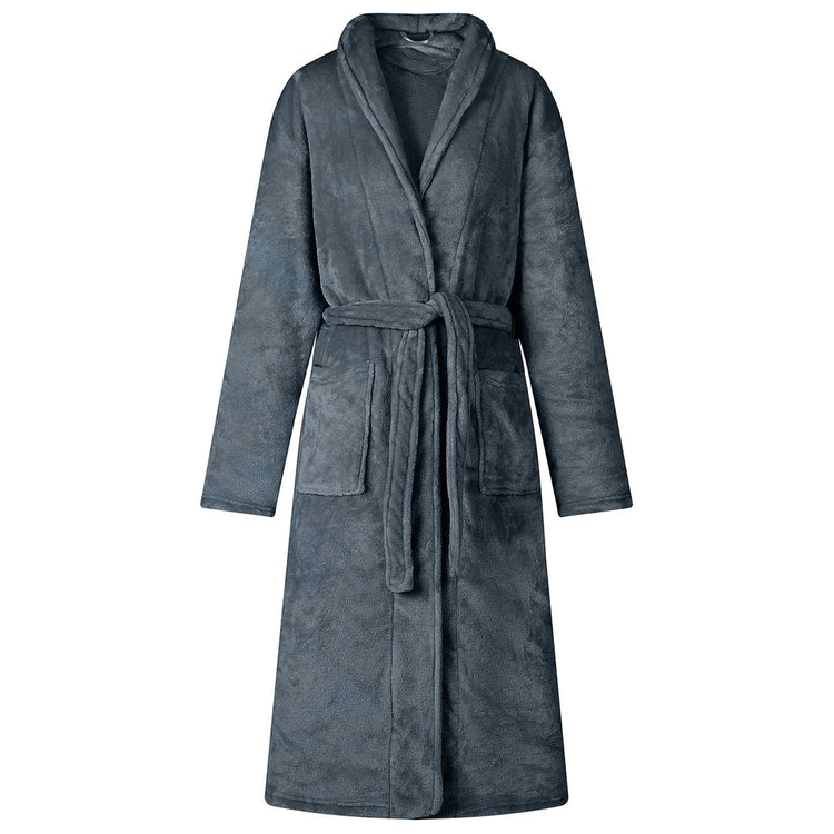 VidaXL Bademantel ohne Kapuze, Marineblau, Flanell