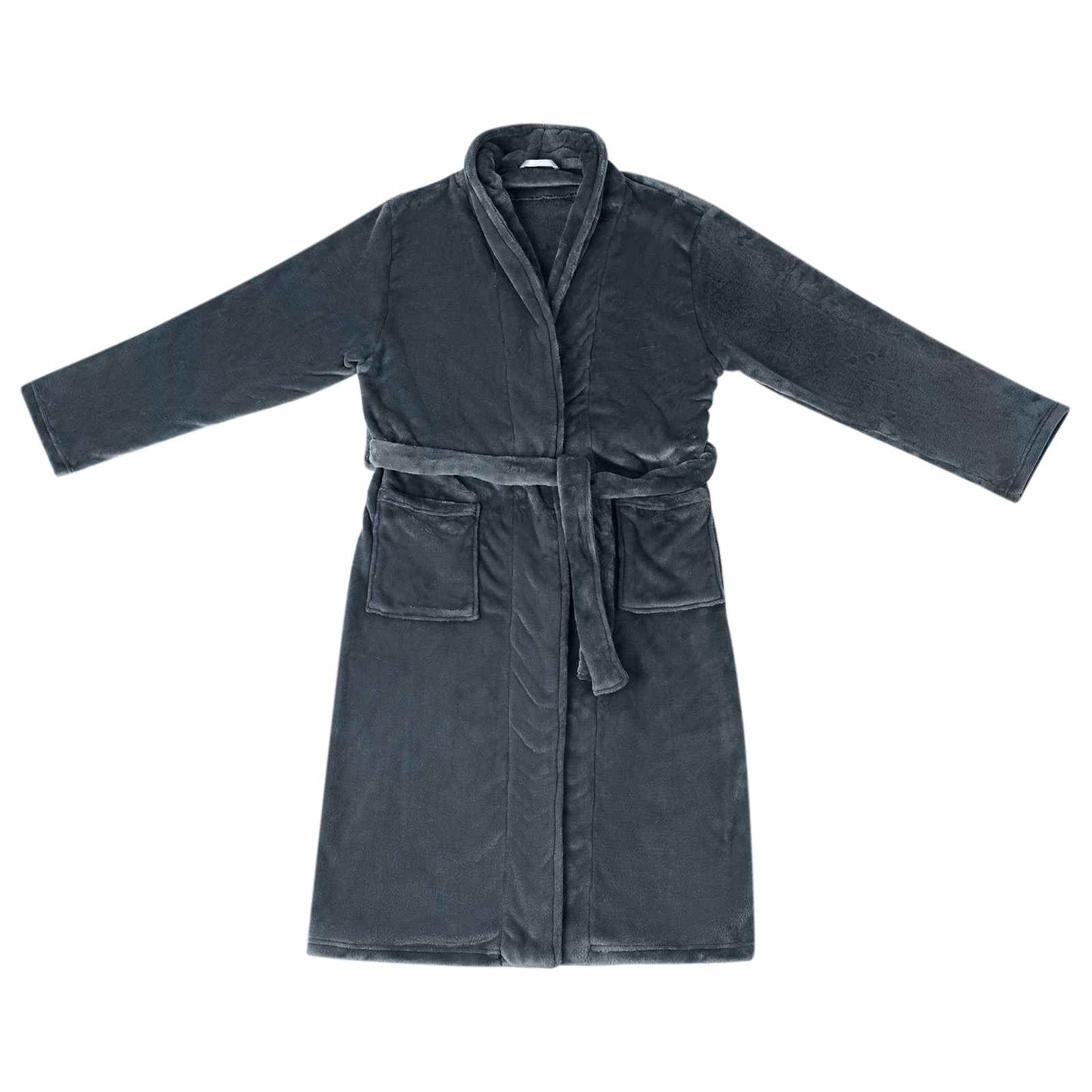 VidaXL Bademantel ohne Kapuze, Marineblau, Flanell