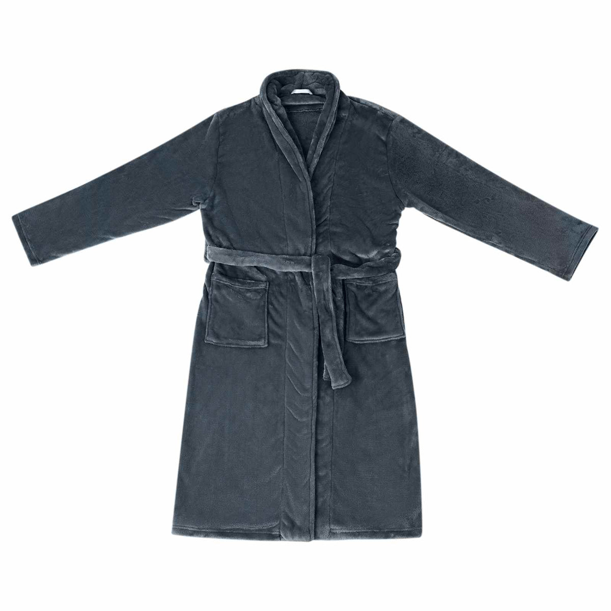 VidaXL Bademantel ohne Kapuze, Marineblau, Flanell