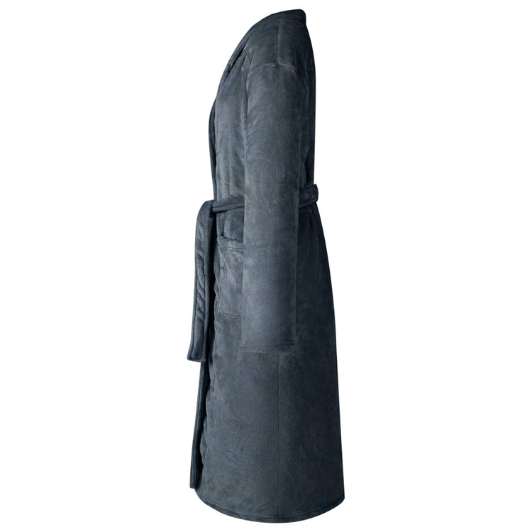 Vidaxx Bademantel ohne Kapuze Marineblau XXL Flanell