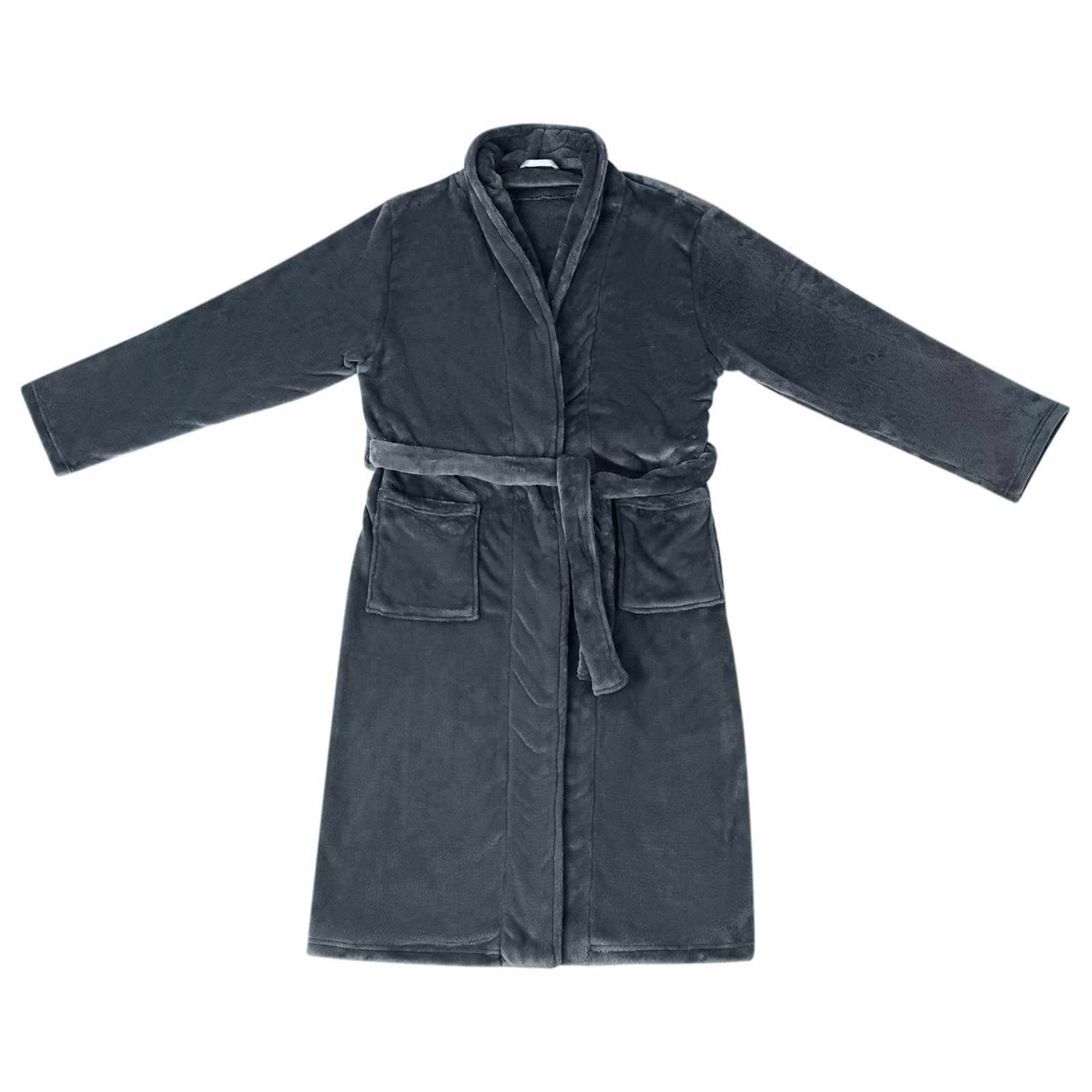 VidaXL Bademantel ohne Kapuze Marineblau XXXL Flanell