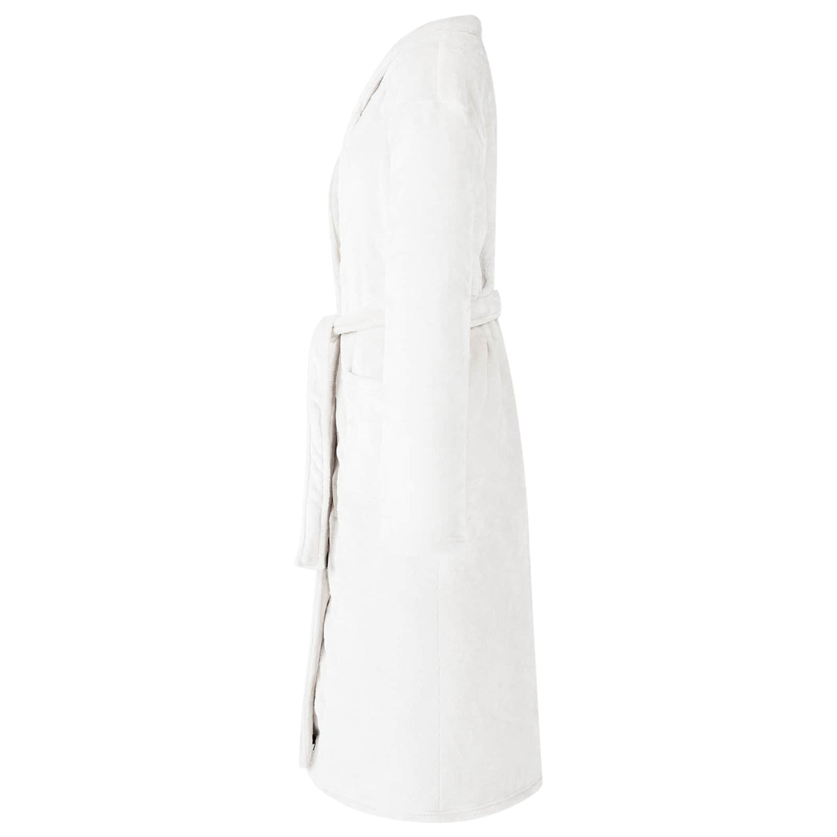Vidaxl Bademantel ohne Kapuze weiß XL Flanell