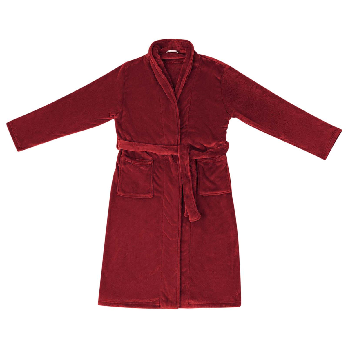 VidaXL Bademantel ohne Kapuze bordeauxrot XXL Flanell