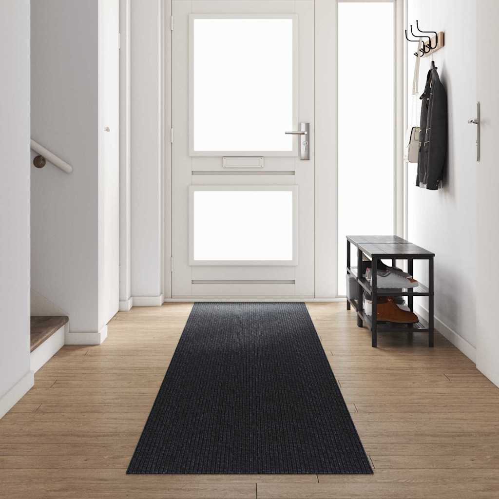 Vidaxl Teppichläufer Anthrazit 80 x 500 cm Stoff