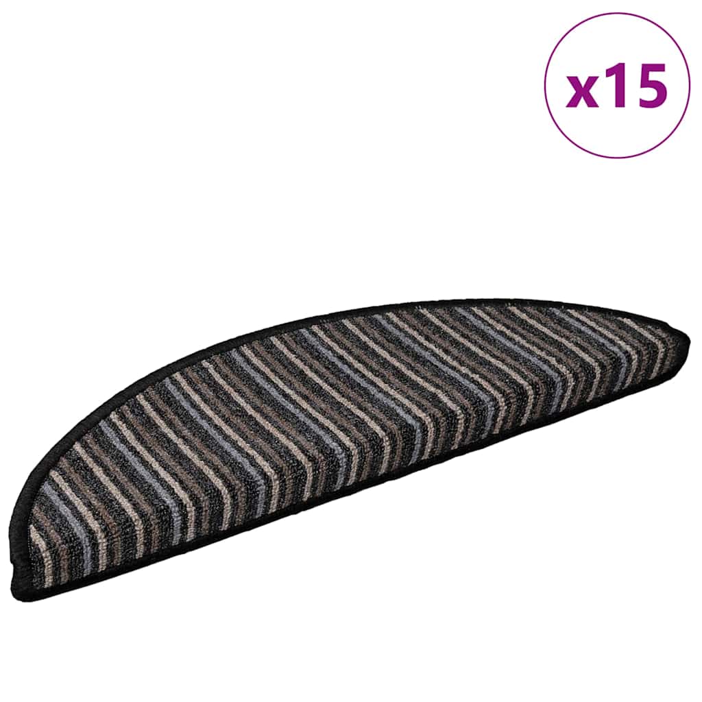 Vidaxx selbstklebende Stufenmatten 15 Stück Anthrazit 56 x 17 x 3 cm