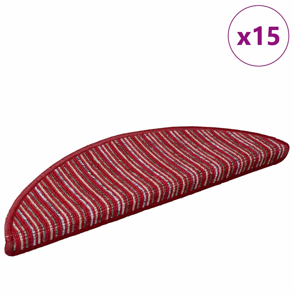 Vidaxx selbstklebende Stufenmatten 15 Stück rot 56 x 17 x 3 cm