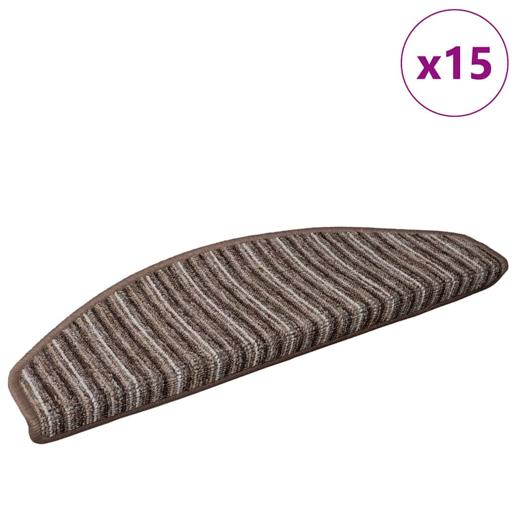 Vidaxx selbstklebende Stufenmatten 15 Stück braun 65 x 21 x 4 cm