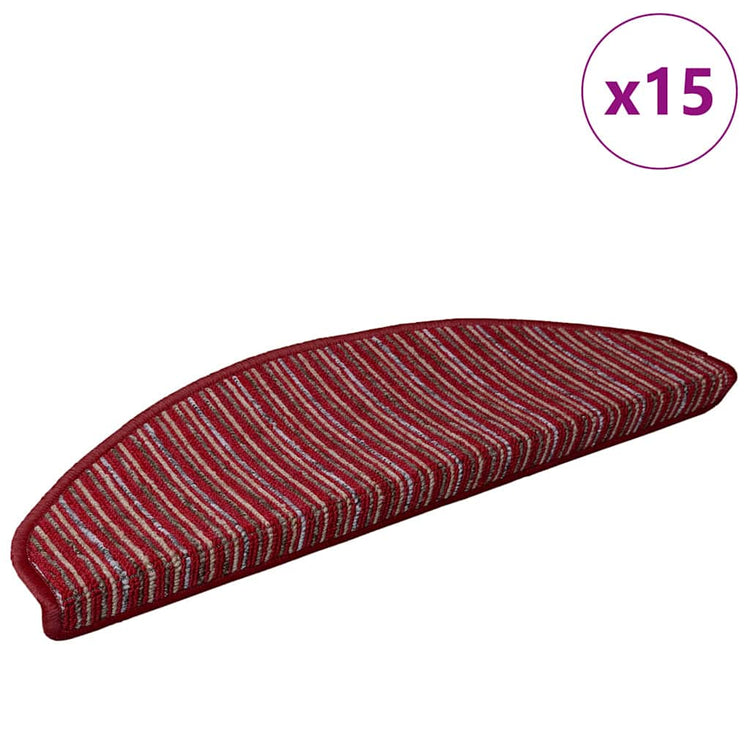 Vidaxx selbstklebende Stufenmatten 15 Stück rot 65 x 21 x 4 cm