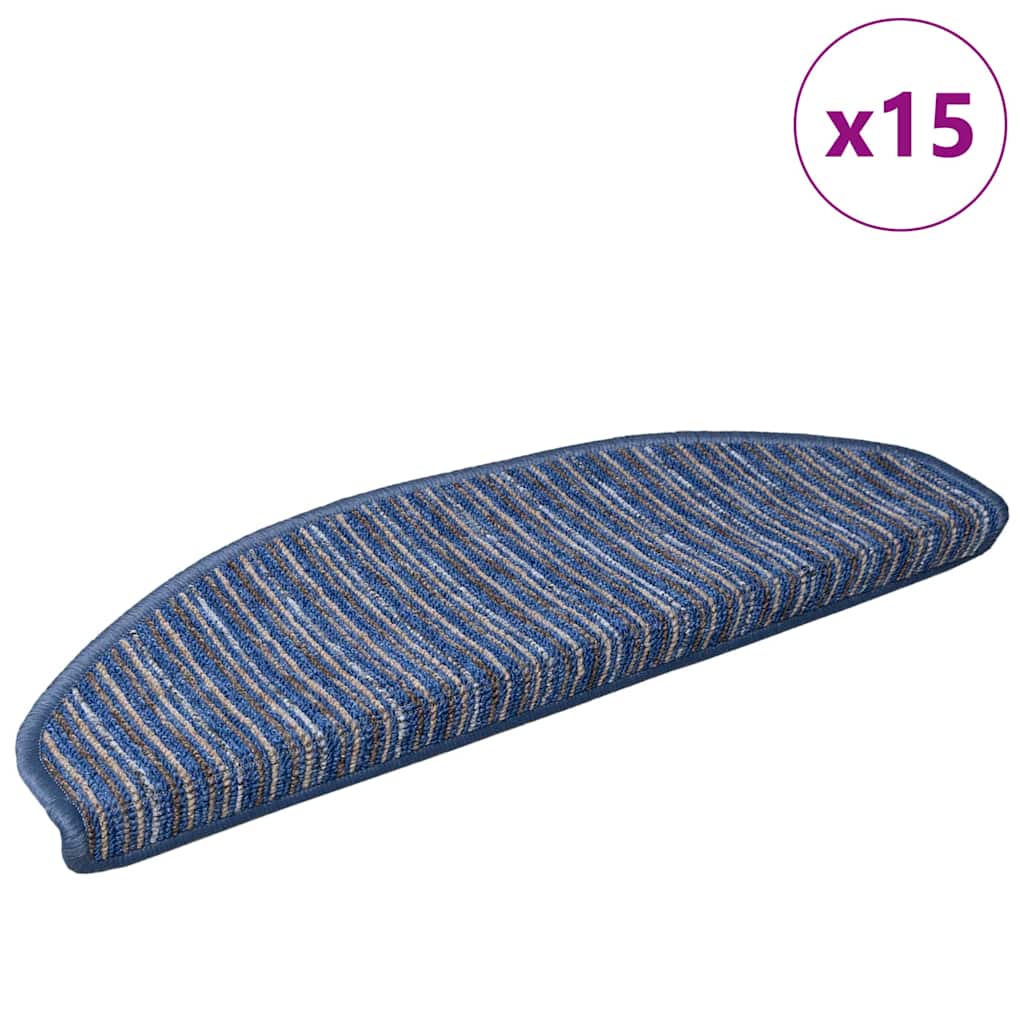 Vidaxx selbstklebende Stufenmatten 15 Stück blau 65 x 21 x 4 cm