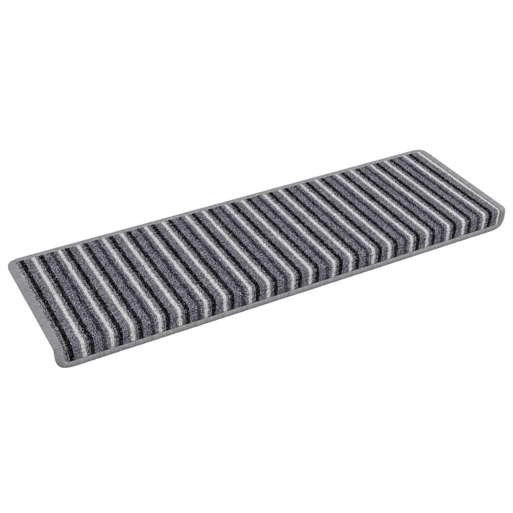 Vidaxx selbstklebende Stufenmatten gestreift 15 Stück grau 65 x 21 x 4 cm