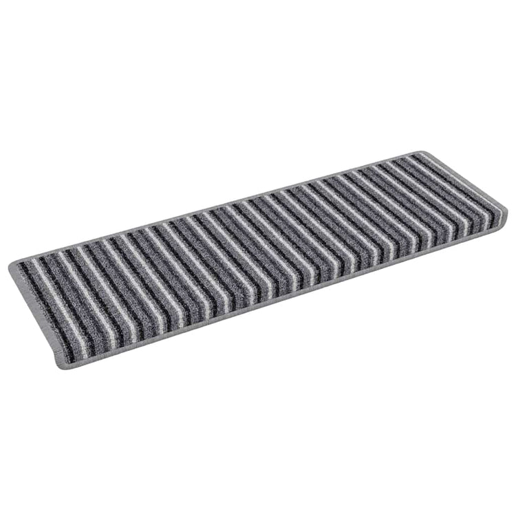Vidaxx selbstklebende Stufenmatten gestreift 15 Stück grau 65 x 21 x 4 cm
