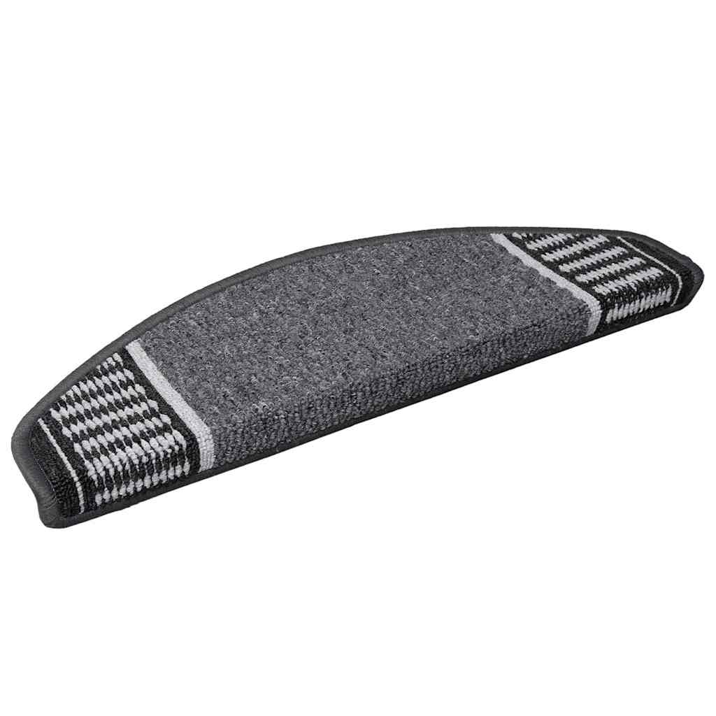Vidaxx selbstklebende Stufenmatten 15 Stück Anthrazit 65 x 21 x 4 cm
