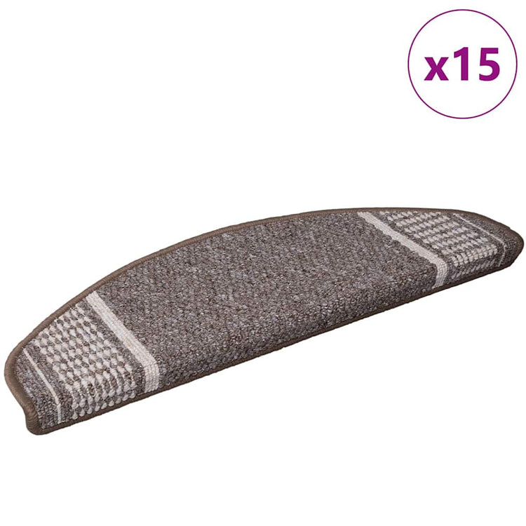 Vidaxx selbstklebende Stufenmatten halbrund 15 Stück braun 65 x 21 x 4 cm