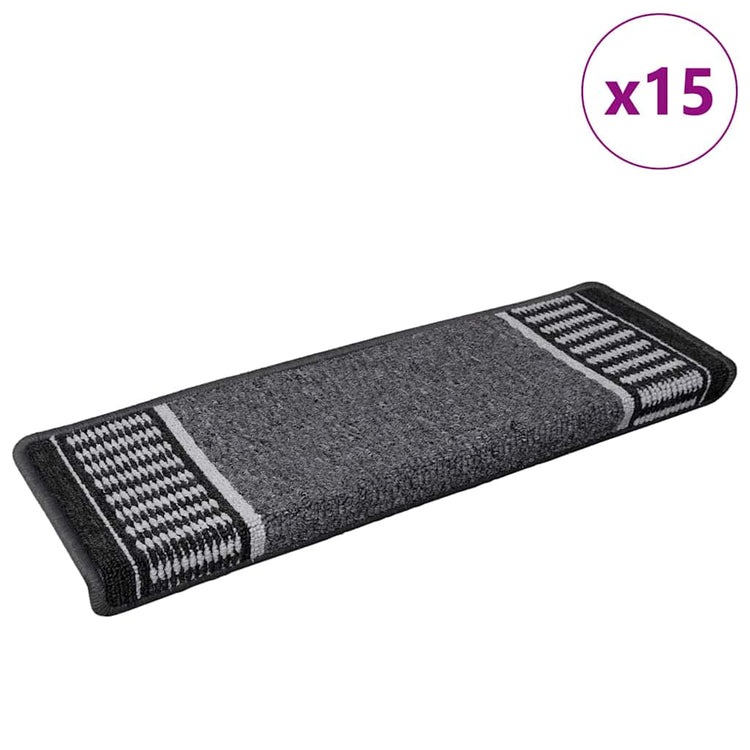 Vidaxx selbstklebende Stufenmatten 15 Stück Anthrazit 65 x 21 x 4 cm