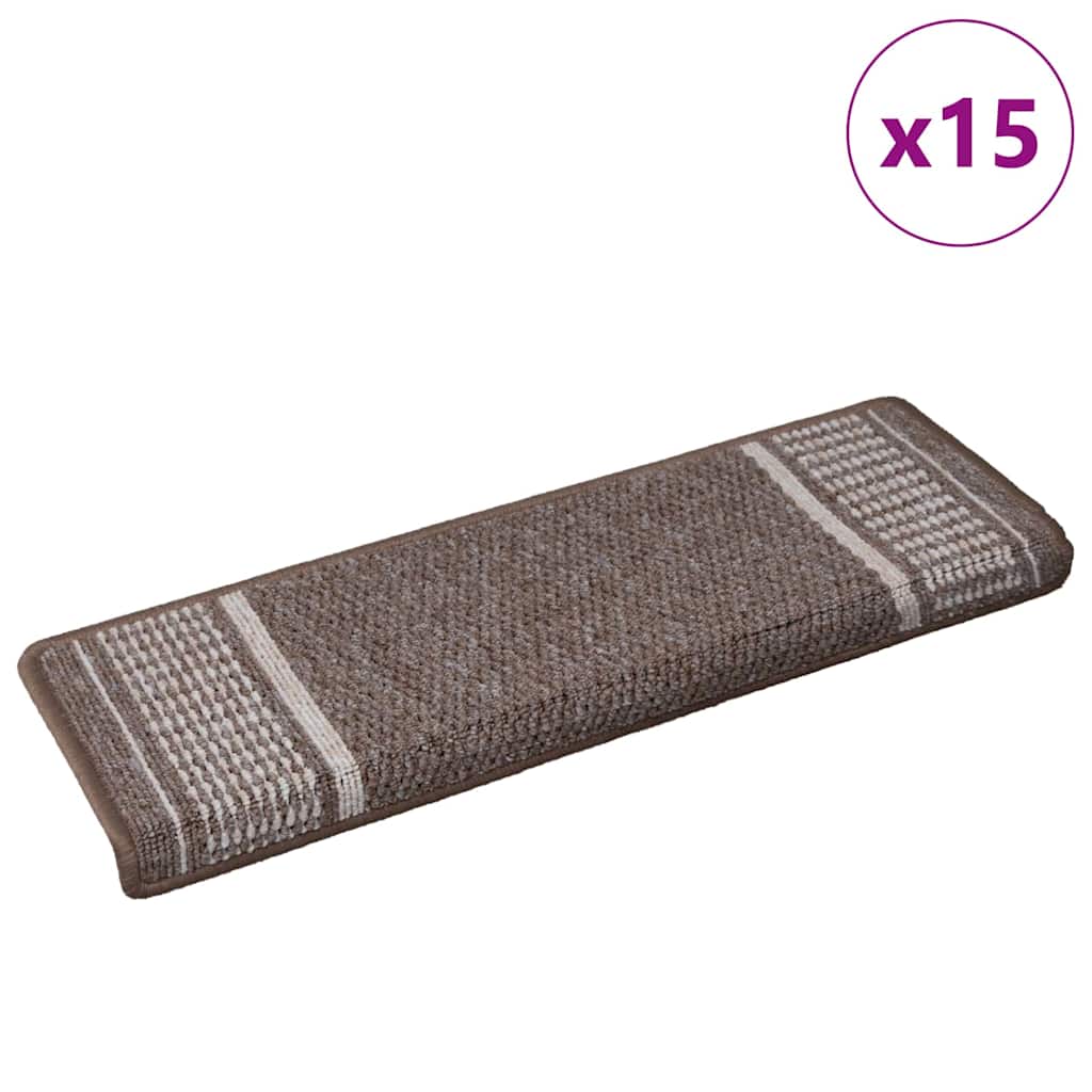 Vidaxx selbstklebende Stufenmatten 15 Stück braun 65 x 21 x 4 cm