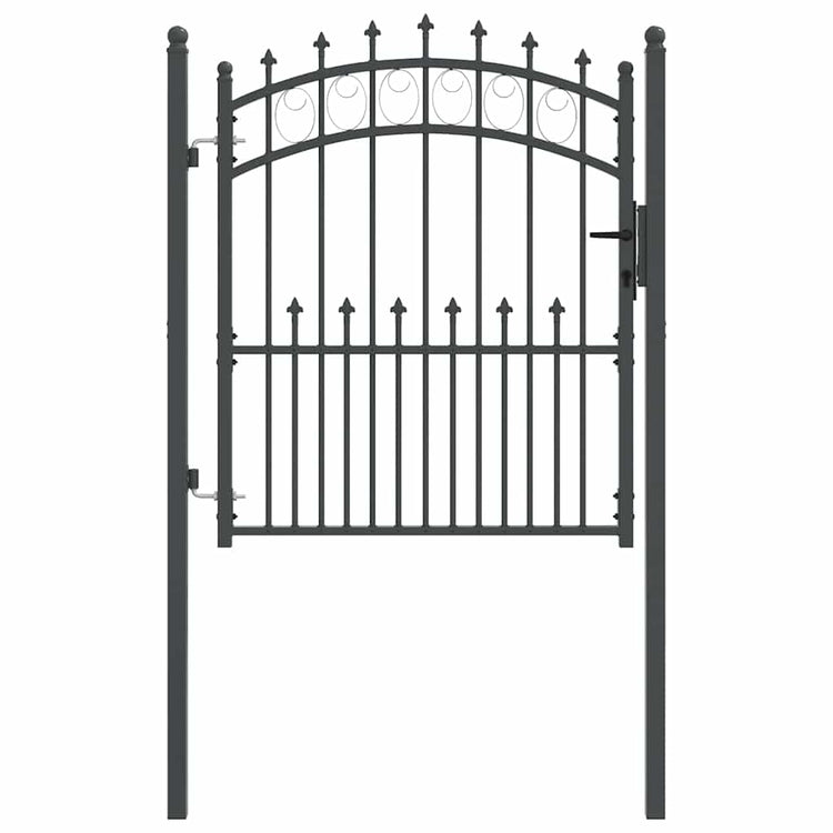 Vidaxx Zauntür mit Nägeln grau 125 x 100 cm pulverbeschichteter Stahl
