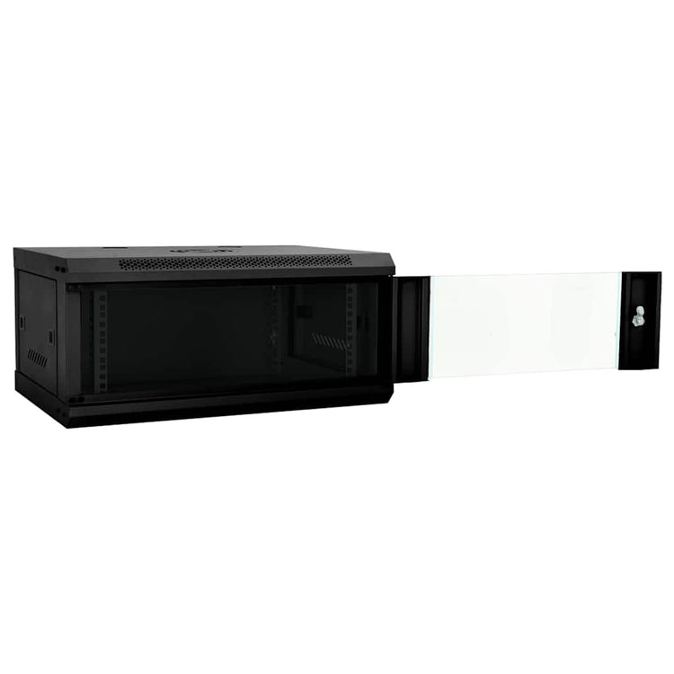 Vidaxxl Netzwerkschrank mit Stauraum schwarz 60 x 35 x 28 cm Stahl