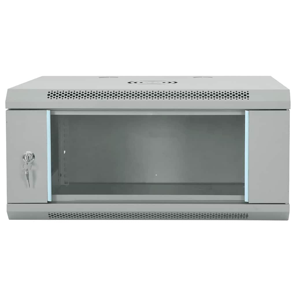 Vidaxxl Netzwerkschrank mit Stauraum, grau, 60 x 35 x 28 cm, Stahl