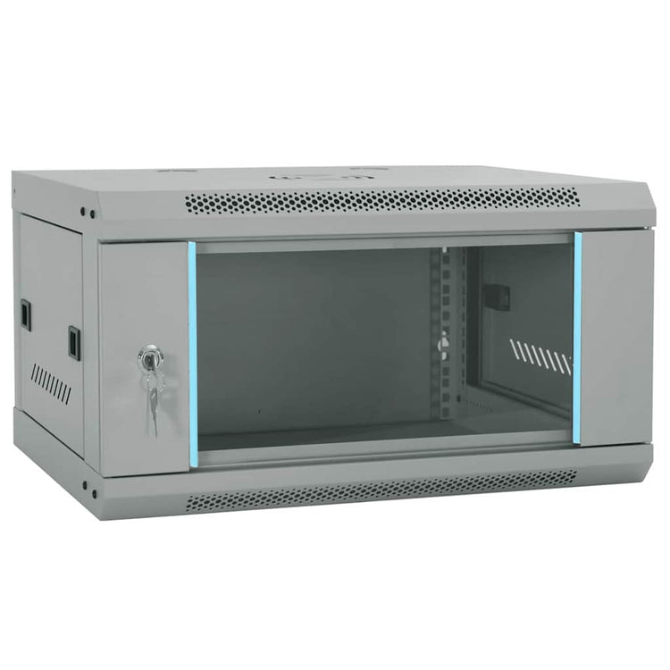 Vidaxxl Netzwerkschrank mit Stauraum grau 60 x 45 x 35 cm Stahl