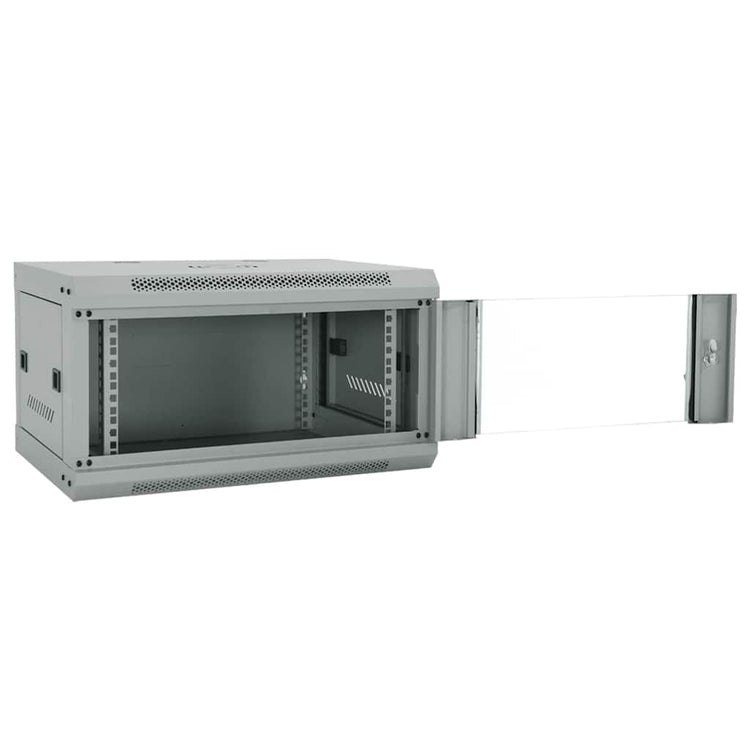 Vidaxxl Netzwerkschrank mit Stauraum grau 60 x 45 x 35 cm Stahl