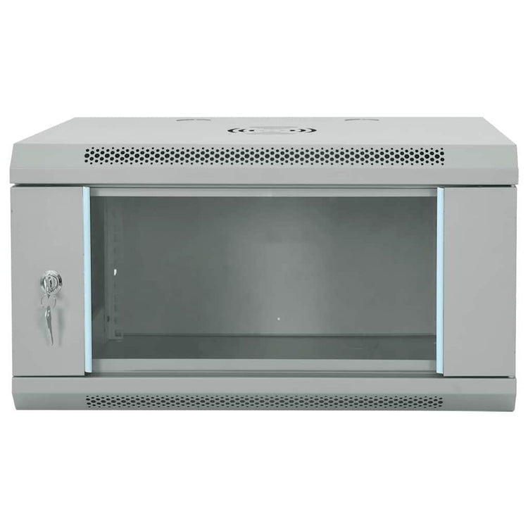 Vidaxxl Netzwerkschrank mit Stauraum grau 60 x 45 x 35 cm Stahl