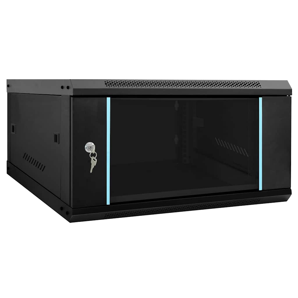 Vidaxxl Netzwerkschrank mit Stauraum schwarz 60 x 60 x 35 cm Stahl