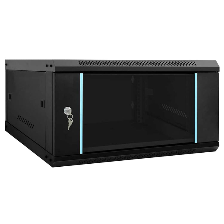 Vidaxxl Netzwerkschrank mit Stauraum schwarz 60 x 60 x 35 cm Stahl