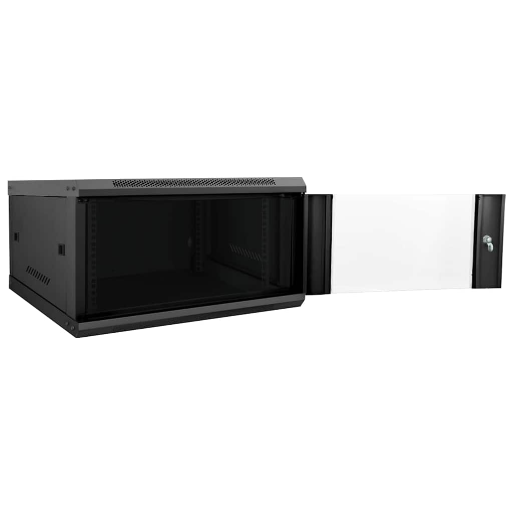 Vidaxxl Netzwerkschrank mit Stauraum schwarz 60 x 60 x 35 cm Stahl