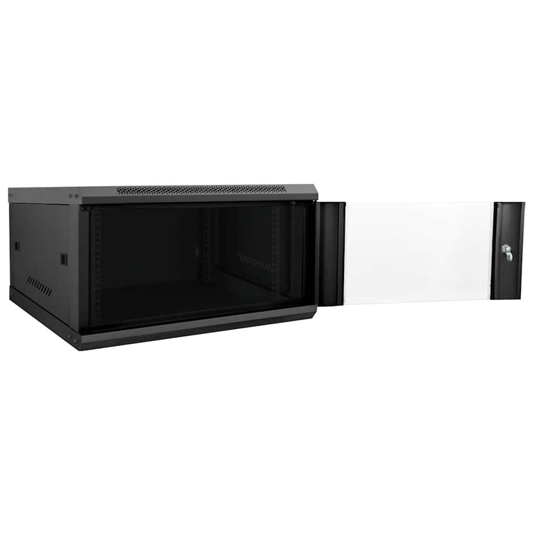 Vidaxxl Netzwerkschrank mit Stauraum schwarz 60 x 60 x 35 cm Stahl