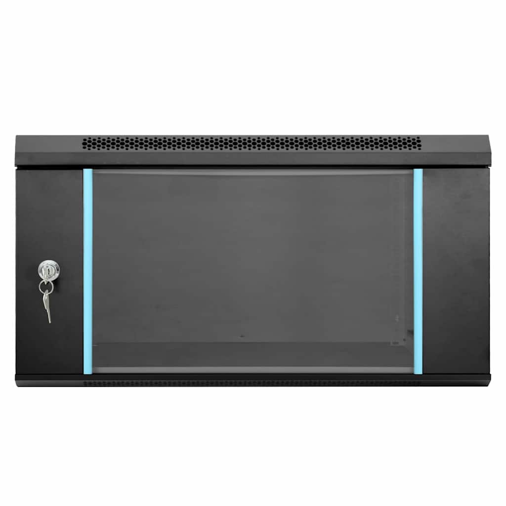 Vidaxxl Netzwerkschrank mit Stauraum schwarz 60 x 60 x 35 cm Stahl