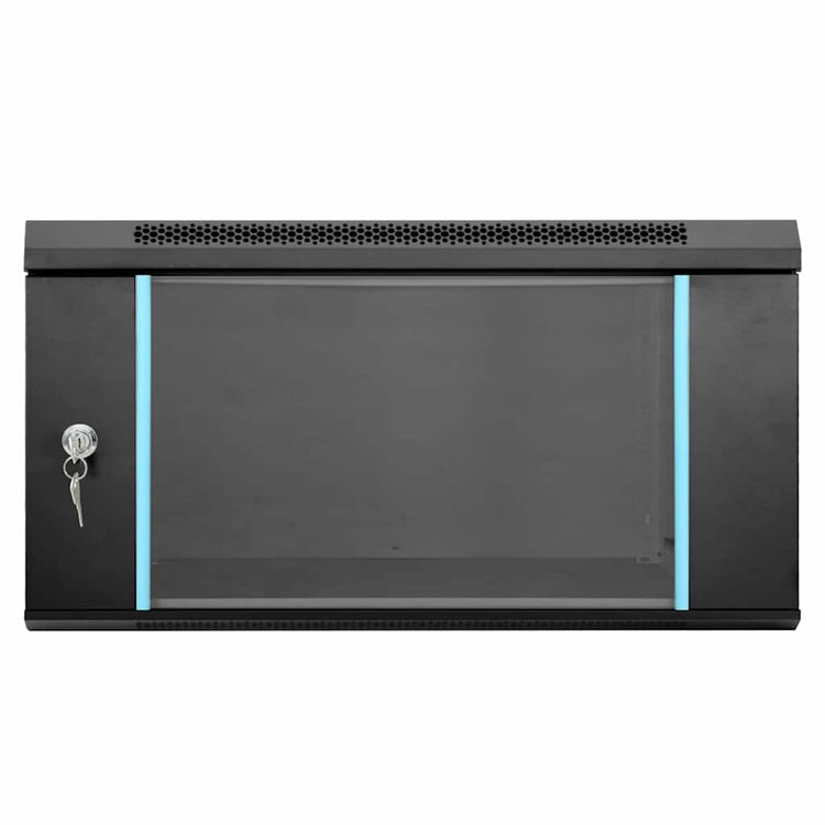 Vidaxxl Netzwerkschrank mit Stauraum schwarz 60 x 60 x 35 cm Stahl