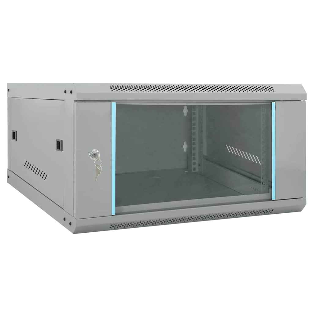 Vidaxxl Netzwerkschrank mit Stauraum grau 60 x 60 x 35 cm Stahl