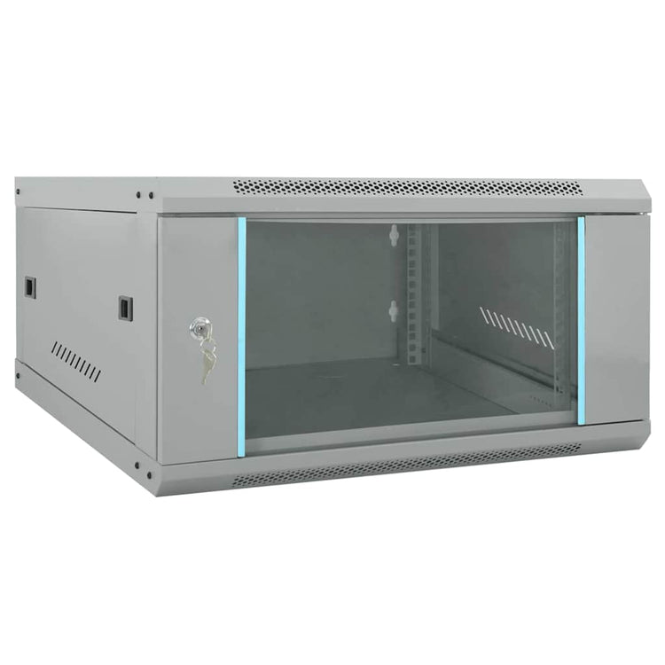 Vidaxxl Netzwerkschrank mit Stauraum grau 60 x 60 x 35 cm Stahl