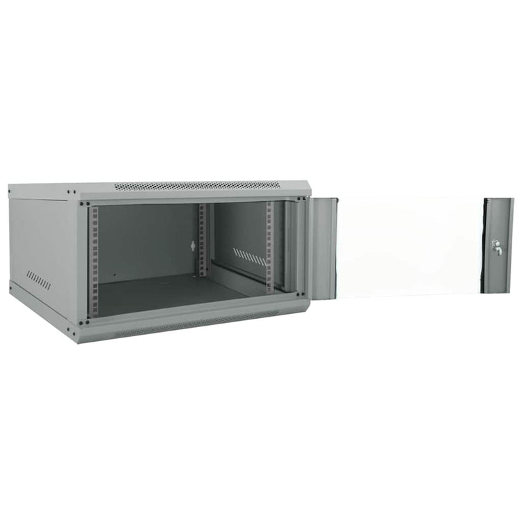 Vidaxxl Netzwerkschrank mit Stauraum grau 60 x 60 x 35 cm Stahl