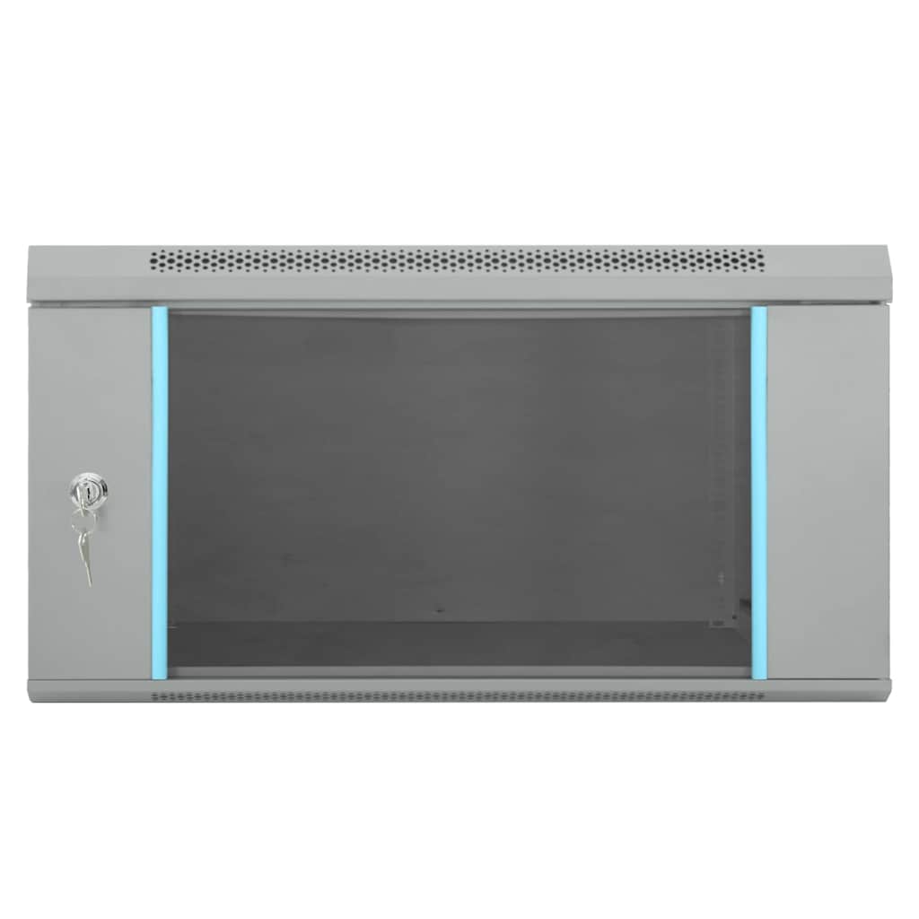 Vidaxxl Netzwerkschrank mit Stauraum grau 60 x 60 x 35 cm Stahl