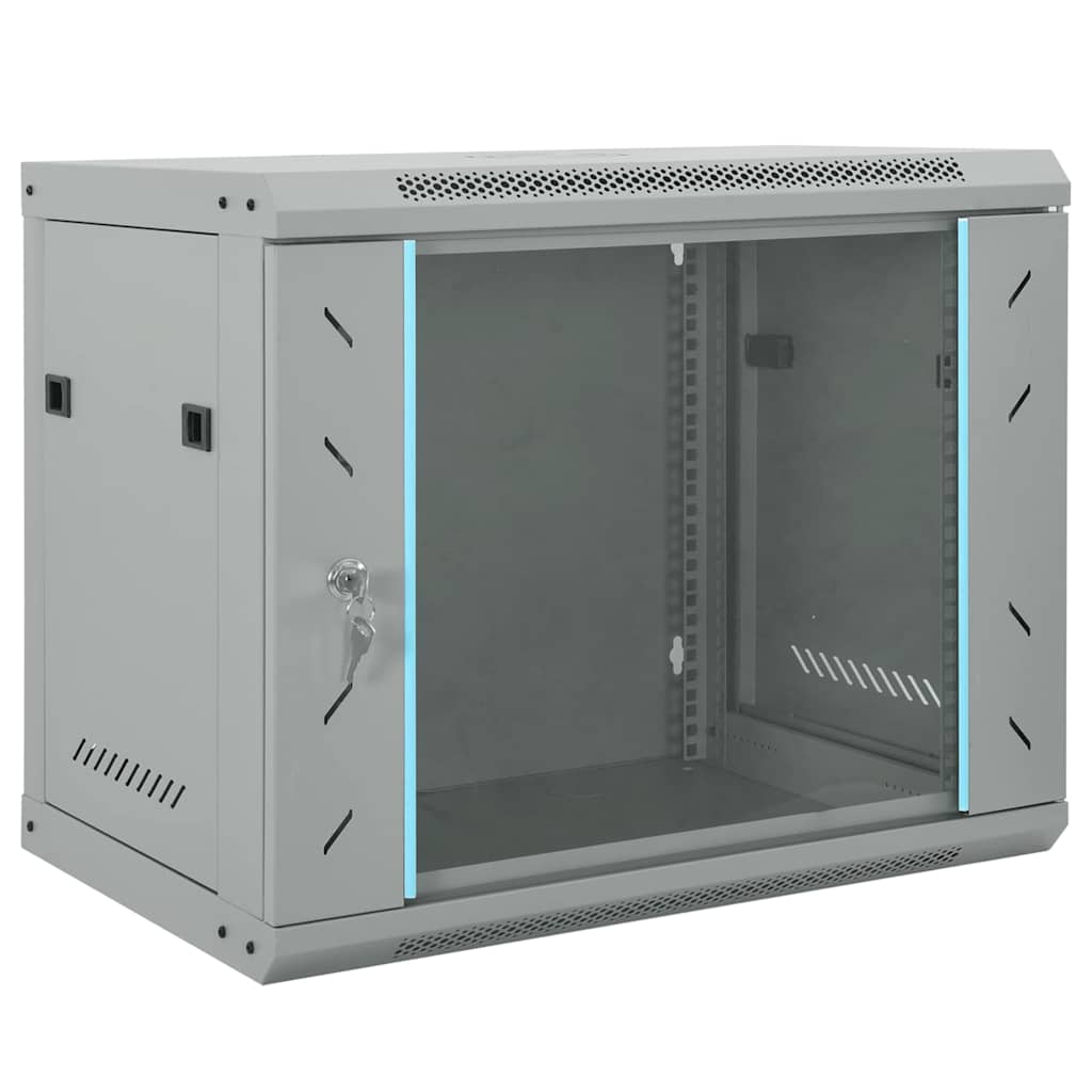 Vidaxxl Netzwerkschrank mit Stauraum grau 60 x 45 x 50 cm Stahl