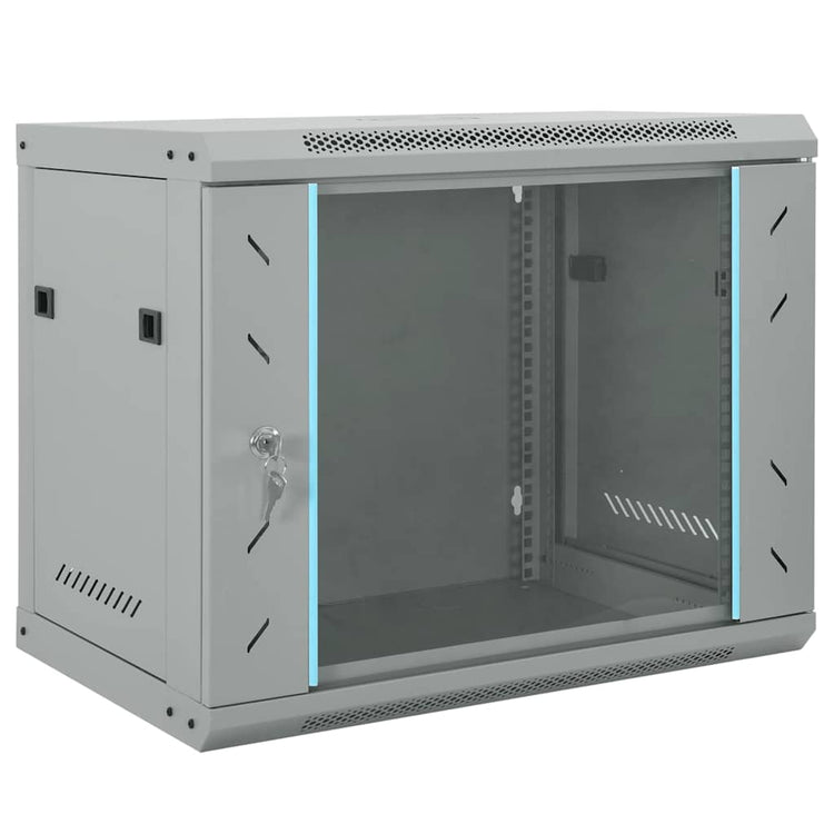 Vidaxxl Netzwerkschrank mit Stauraum grau 60 x 45 x 50 cm Stahl