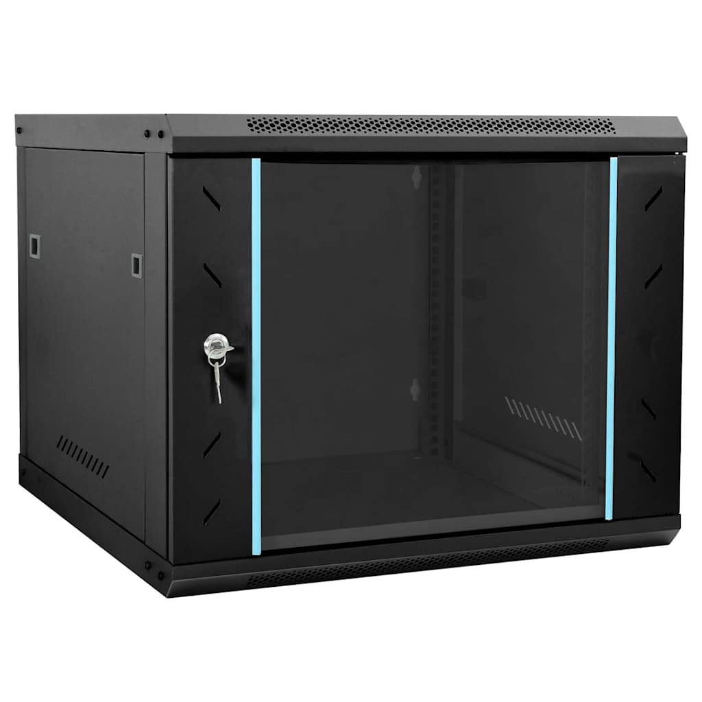 Vidaxxl Netzwerkschrank mit Stauraum schwarz 60 x 60 x 50 cm Stahl