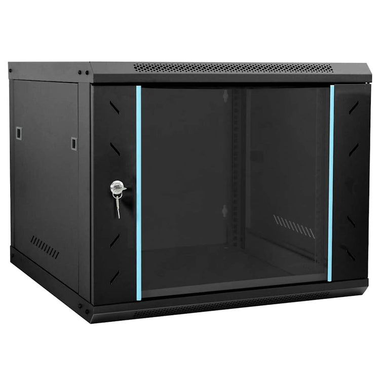 Vidaxxl Netzwerkschrank mit Stauraum schwarz 60 x 60 x 50 cm Stahl