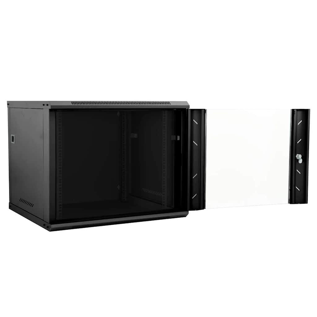 Vidaxxl Netzwerkschrank mit Stauraum schwarz 60 x 60 x 50 cm Stahl