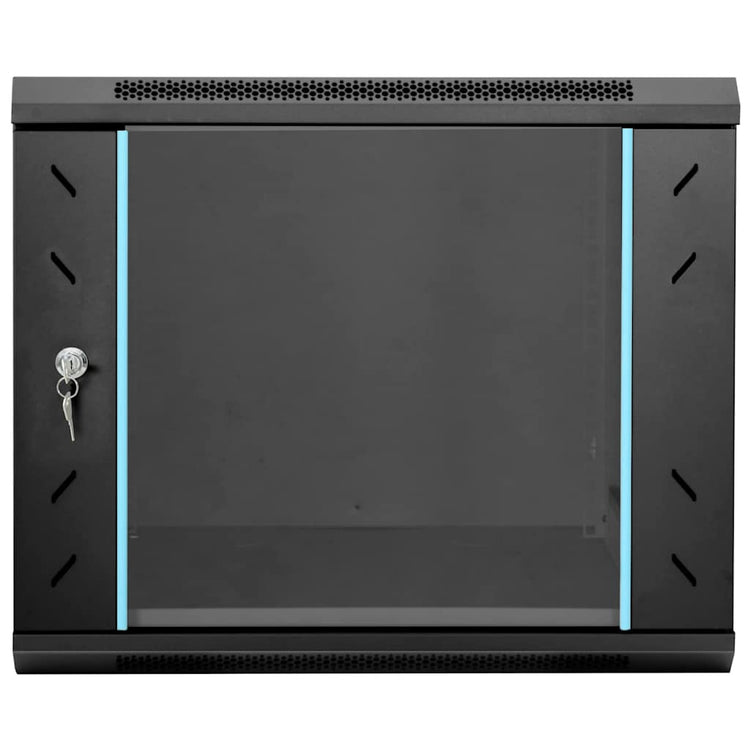 Vidaxxl Netzwerkschrank mit Stauraum schwarz 60 x 60 x 50 cm Stahl